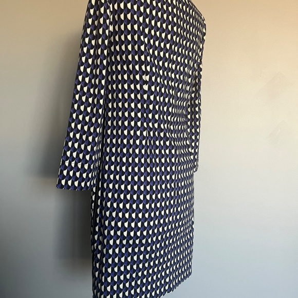 J. Crew Jet Set Geo Shift Career 3/4 Sleeve‎ Casual Geometric Zip Midi Dress 2 - Picture 12 of 16